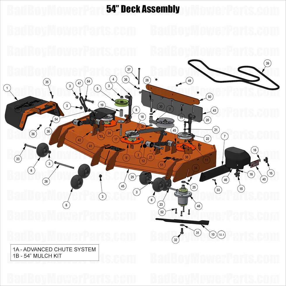 3903 - Bad Boy Mower Parts Lookup > 2025 > Revolt (48\"-61\" Decks) > 54\" Deck Assembly